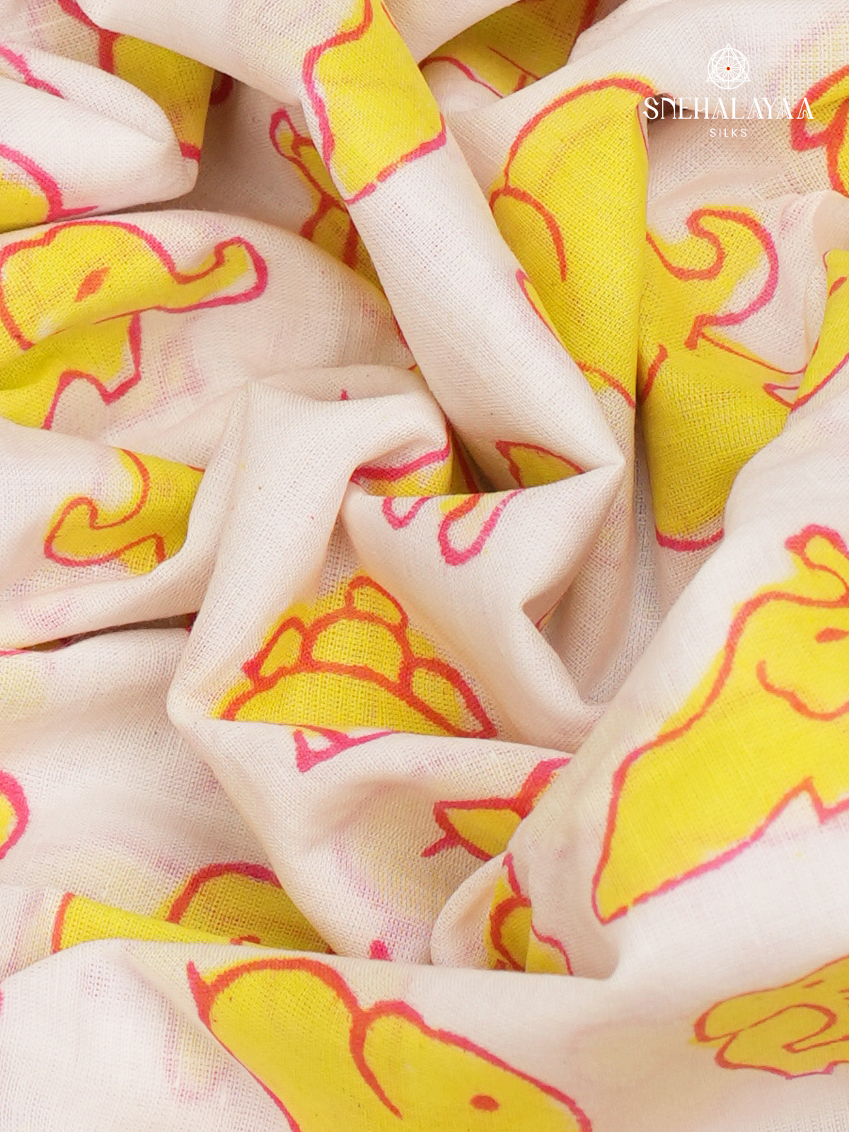 White Jaipur Cotton Saree