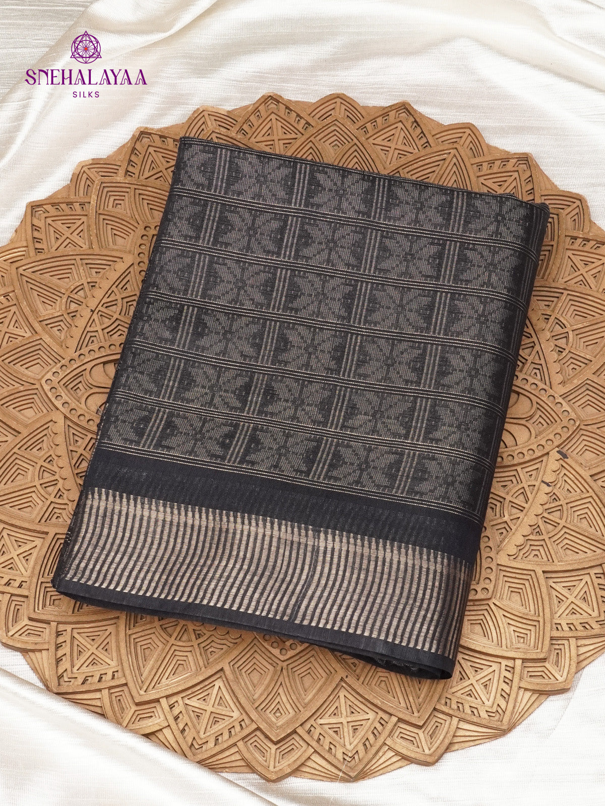Black Bamboo Silk Saree