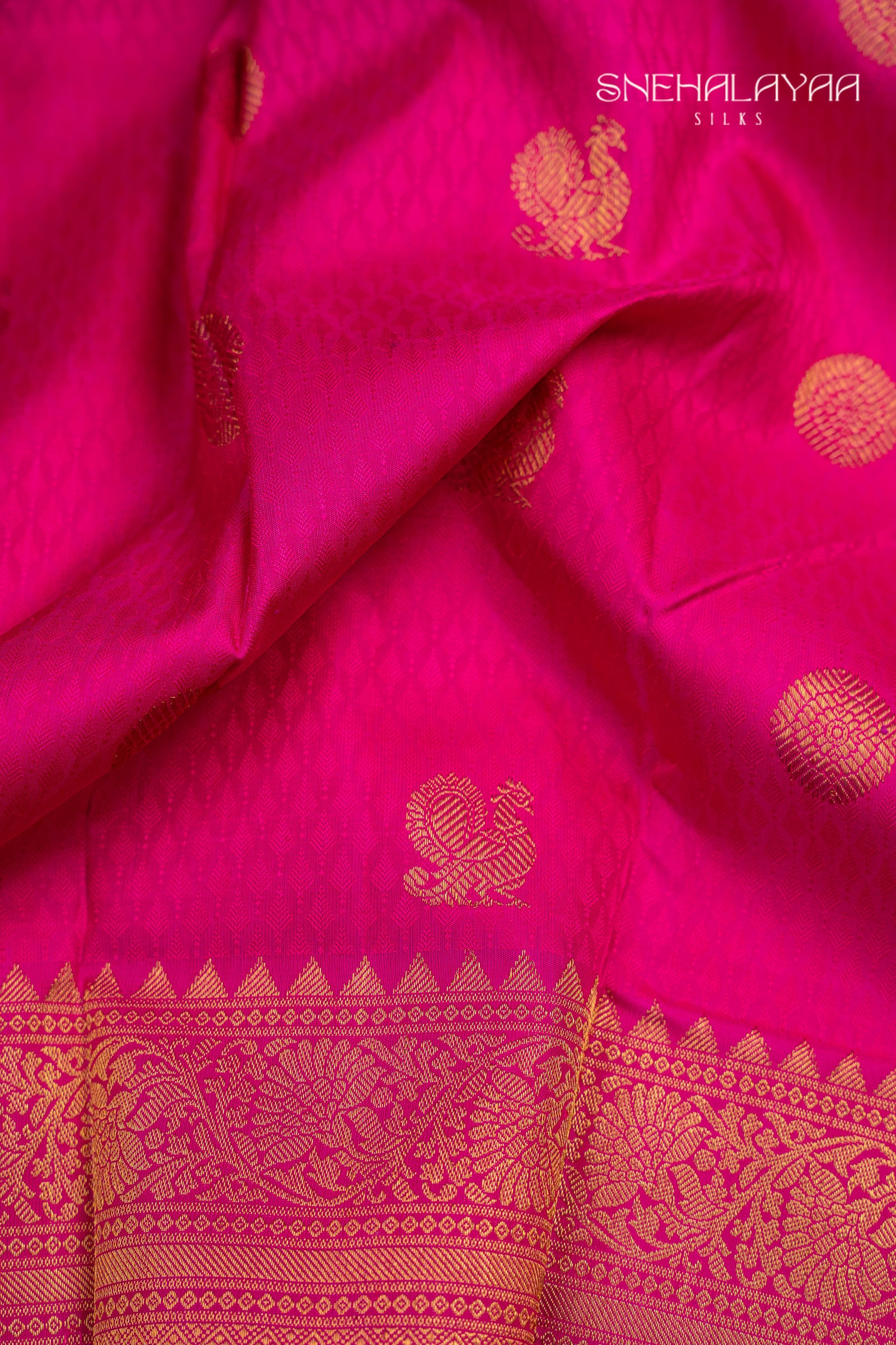 Magenta Pink Kancheevaram Silk Saree