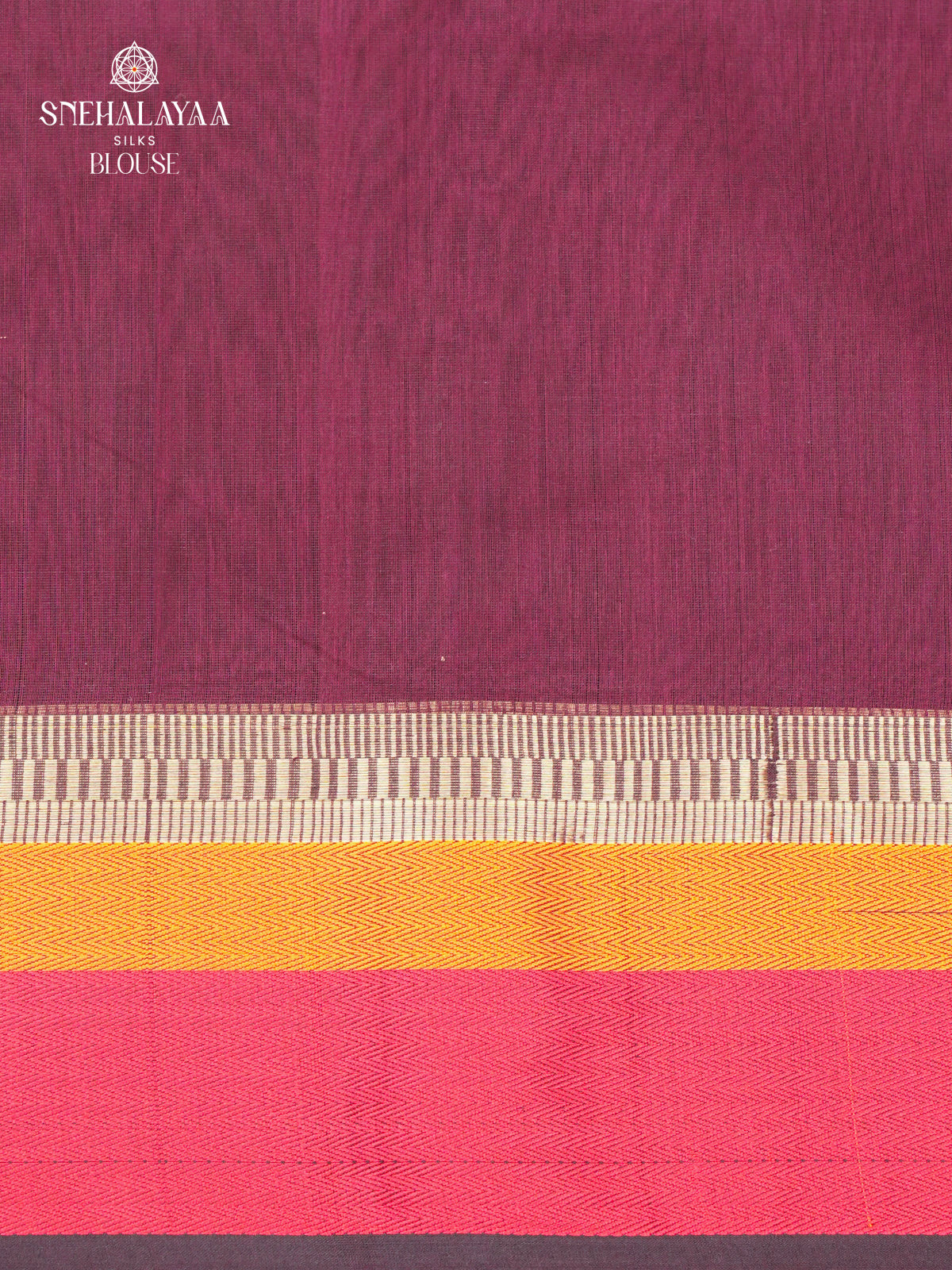 Plum Maheshwari Silk Cotton Saree