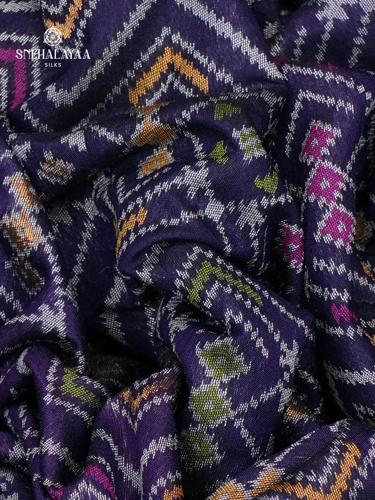 Navy Blue Ikat Saree