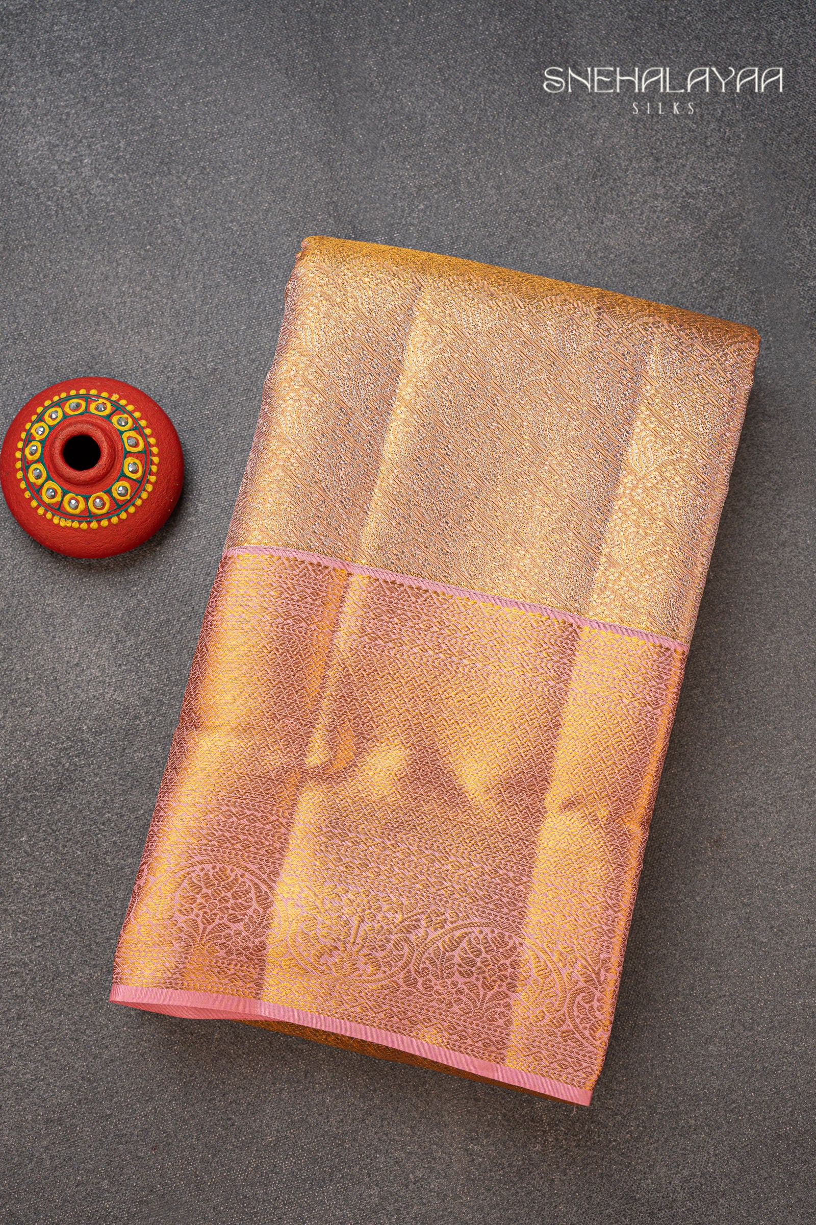 Gold Kancheevaram Silk Saree
