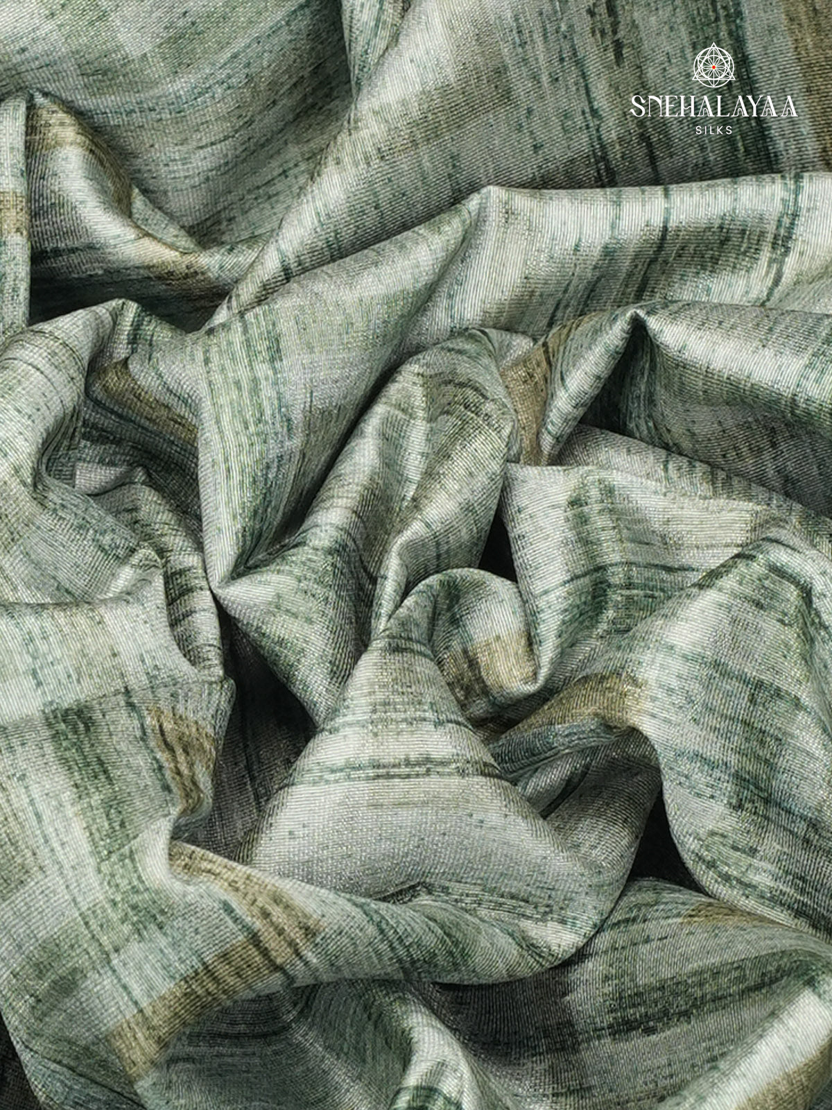 Pastel Green Tussar Embroidery Saree