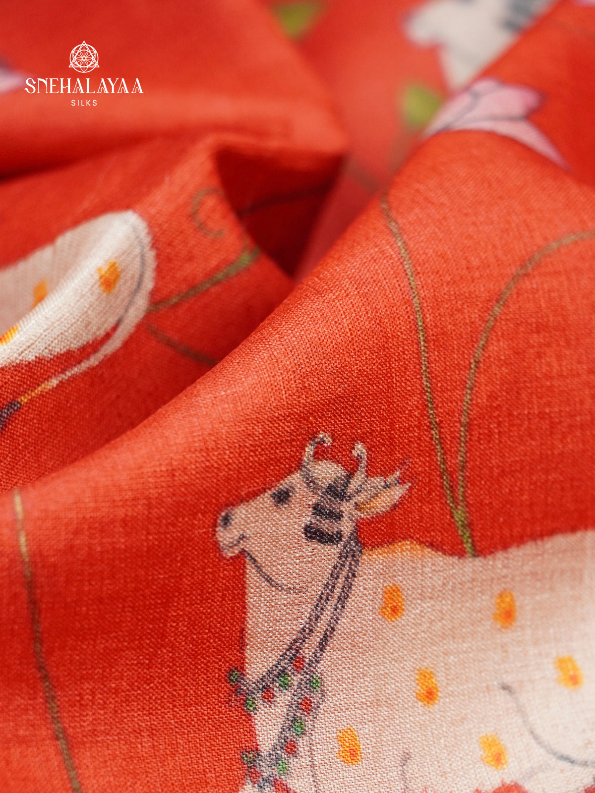 Rust Orange Tussar Saree