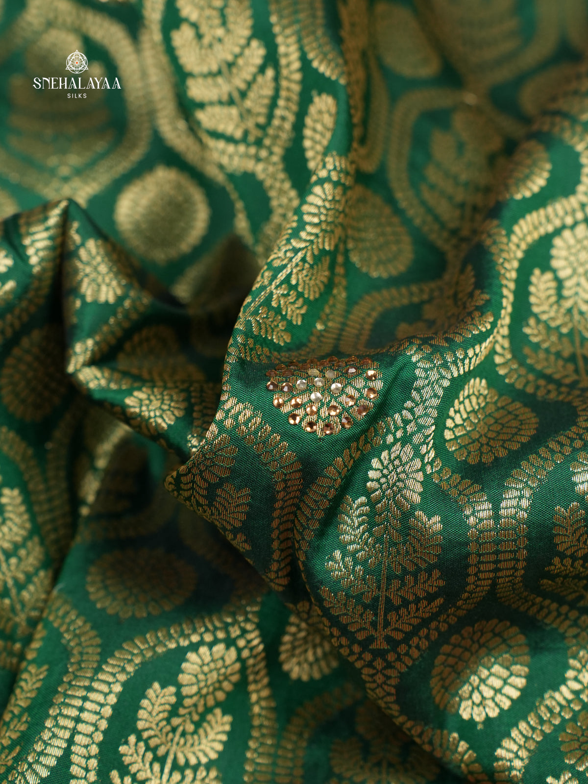 Bottle Green Designer Saree