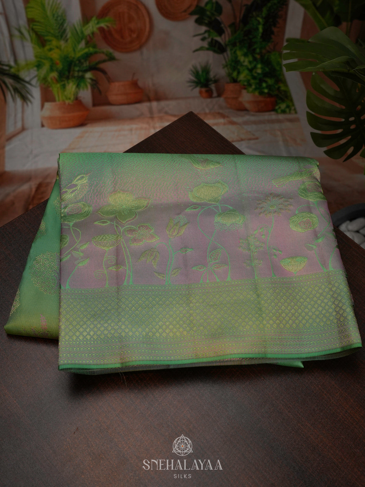 Pale Green Kanjivaram Silk Saree