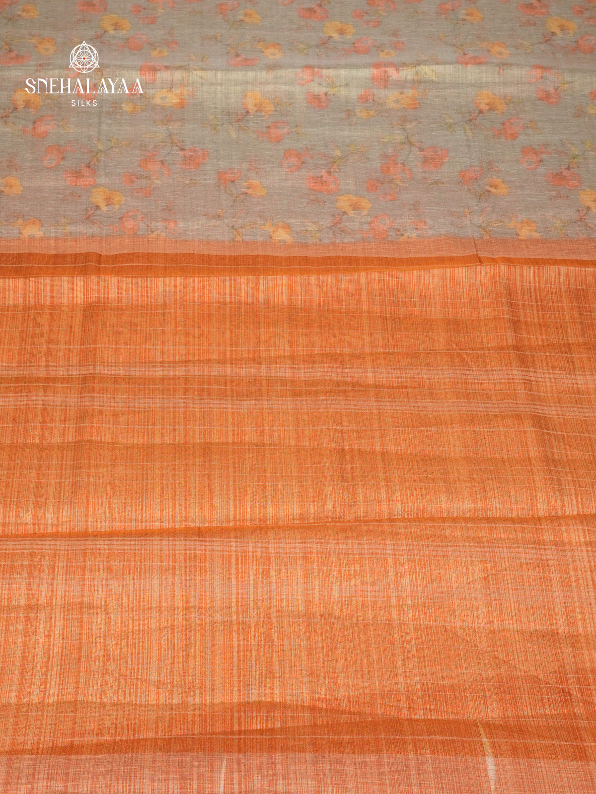 Grey Linen Tissue Saree