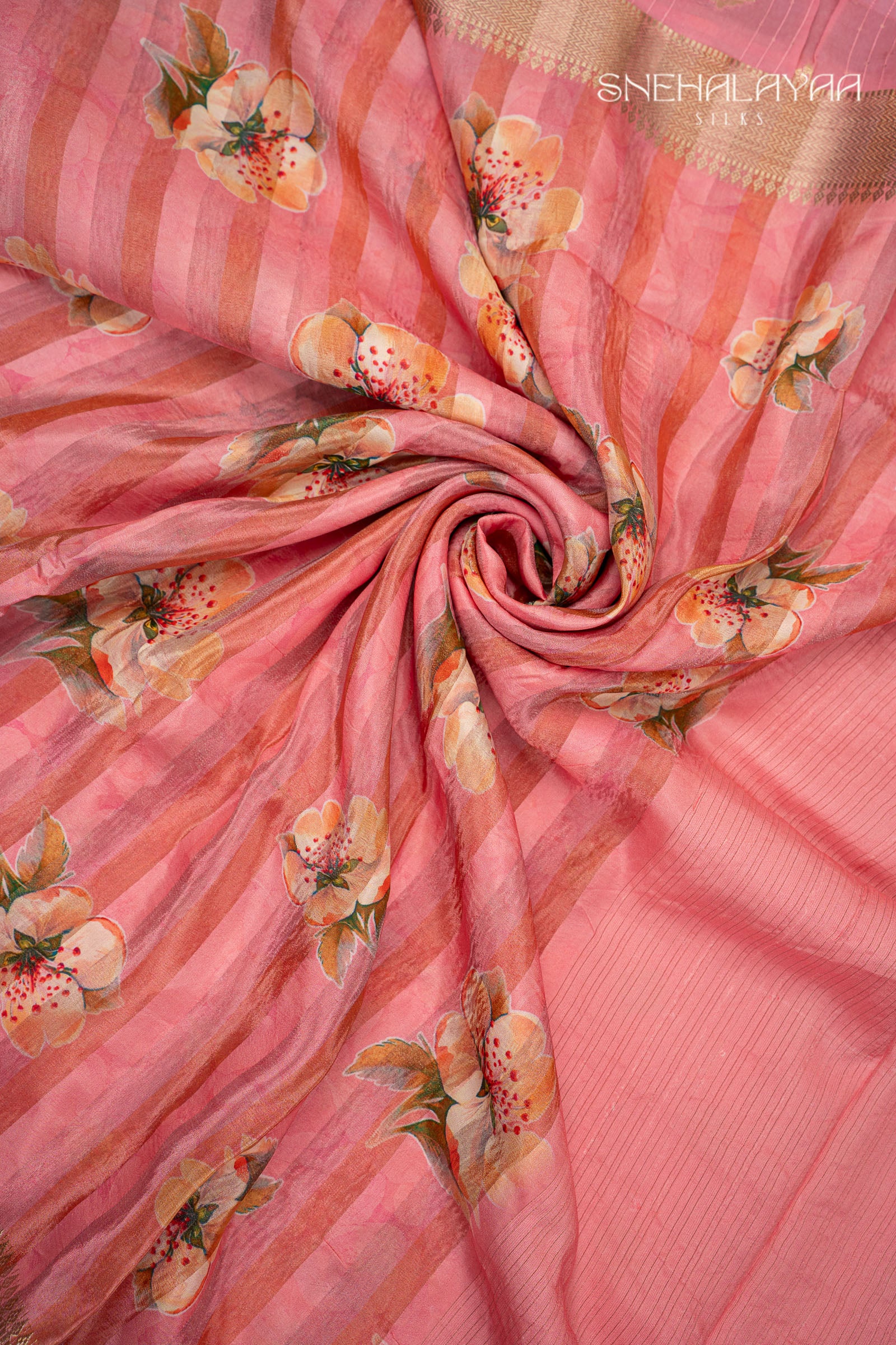 Fuchsia Pink Banaras Crepe Saree