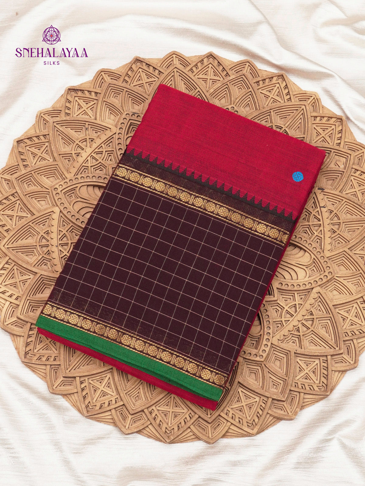 Maroon Chettinad Cotton Saree