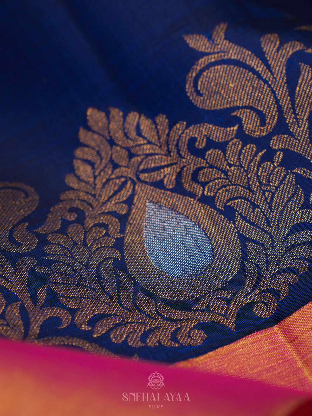 Navy Blue Kanjivaram Silk Saree