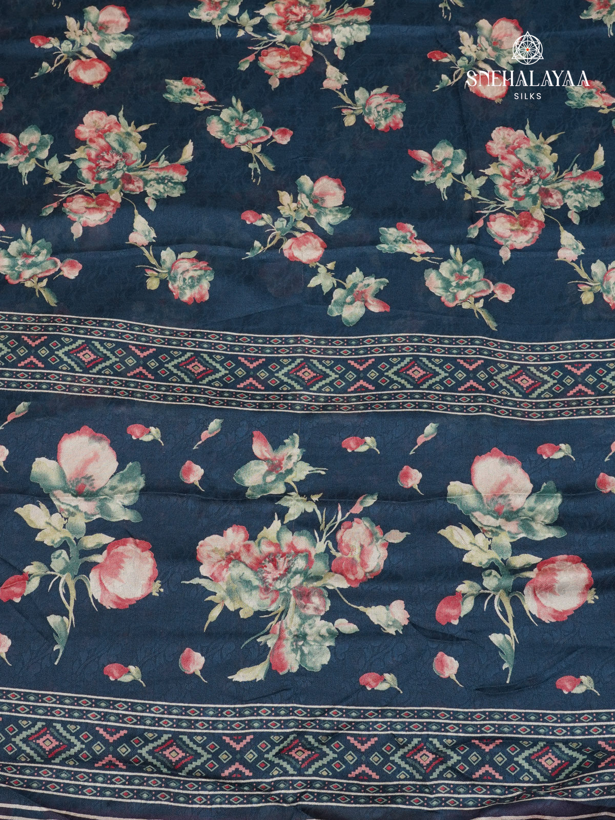 Teal Blue Dola Silk Saree