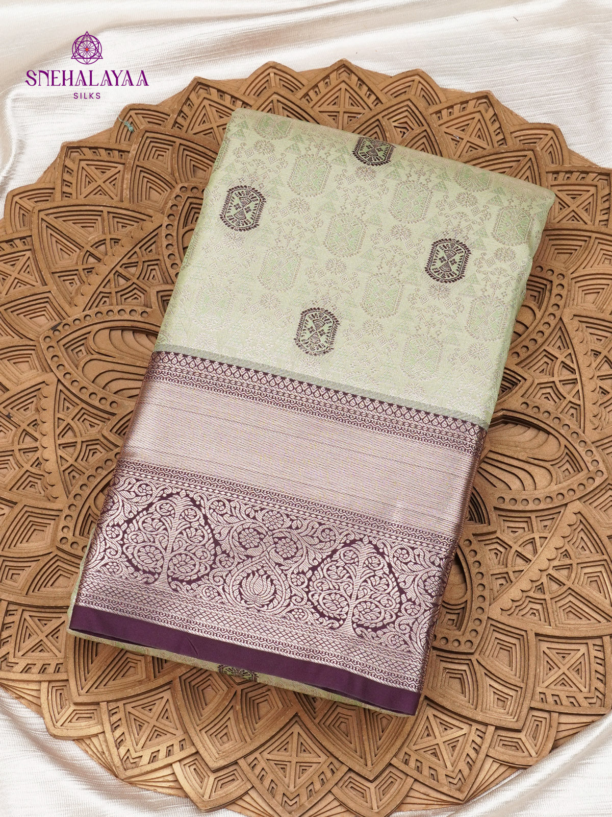 Sage Green Art Silk Saree