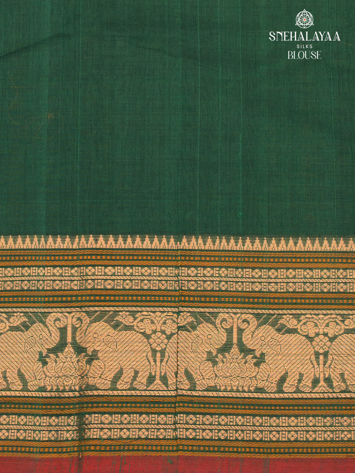 Bottle Green Pure Kanchi Cotton Saree