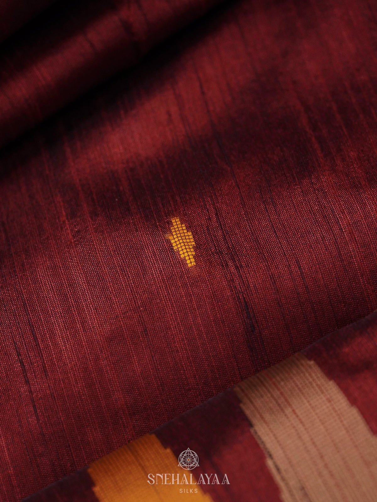 Maroon Munga Tussar Saree