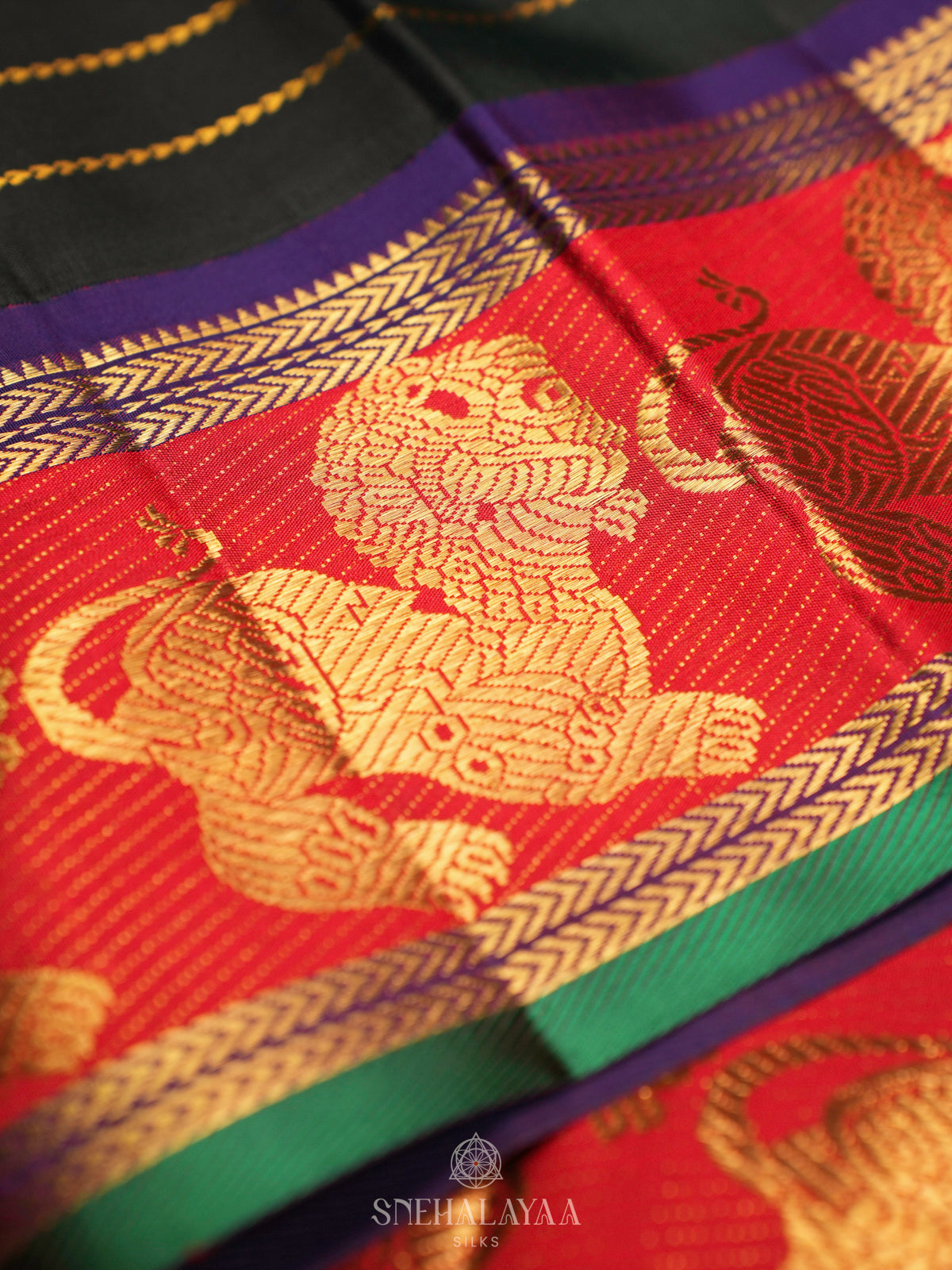 Forest Green Kanjivaram Silk Saree