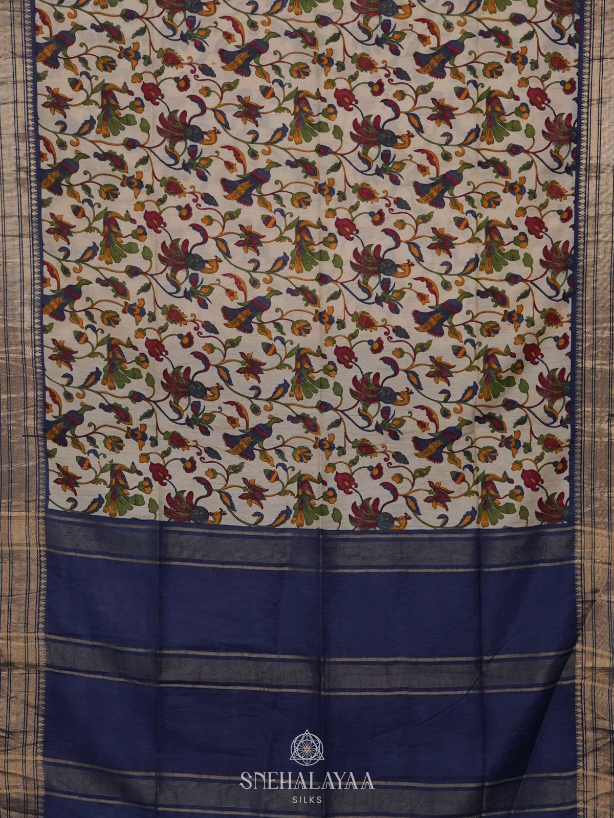 Beige Bamboo Silk Saree