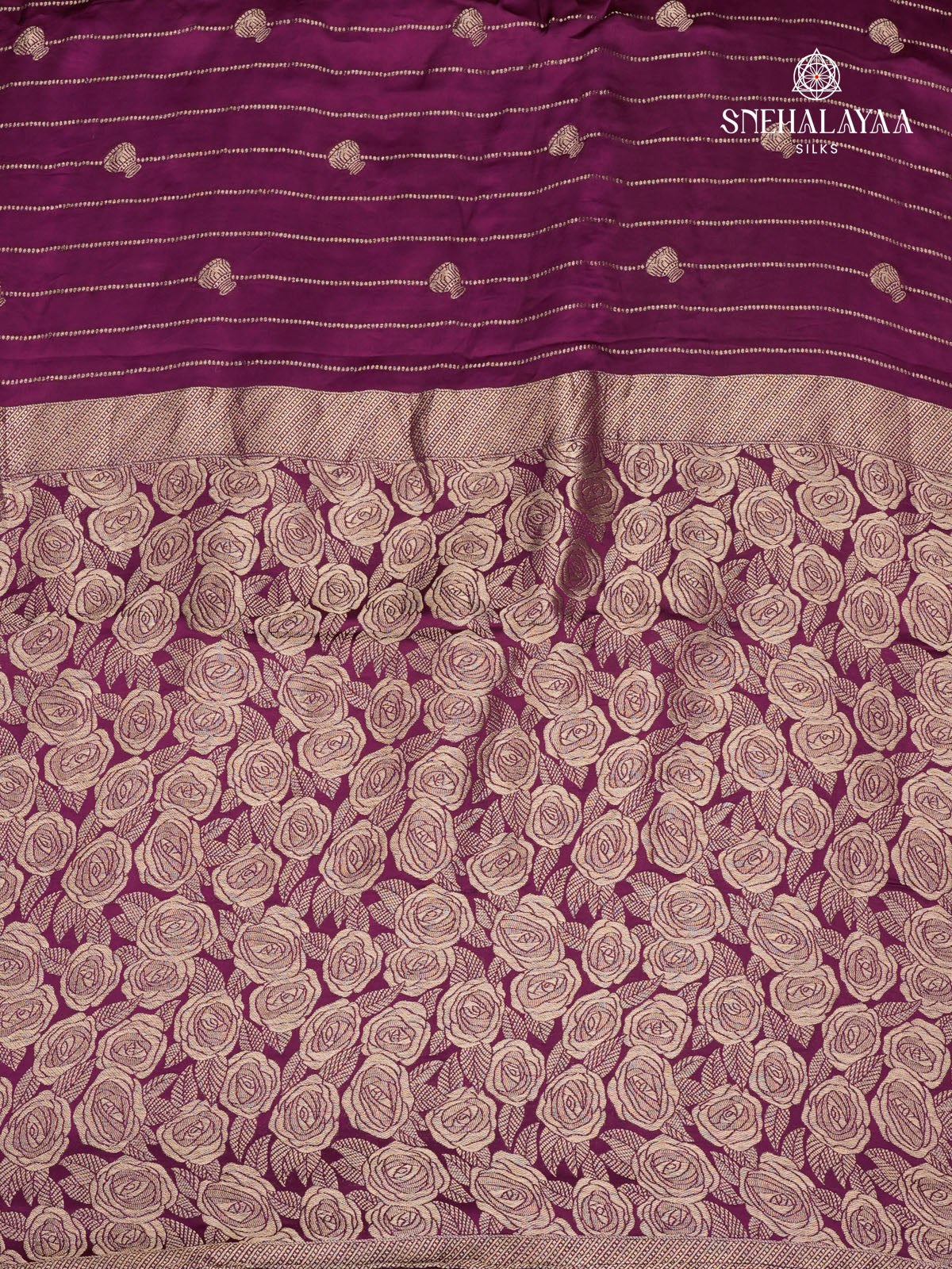 Violet Banaras Silk saree