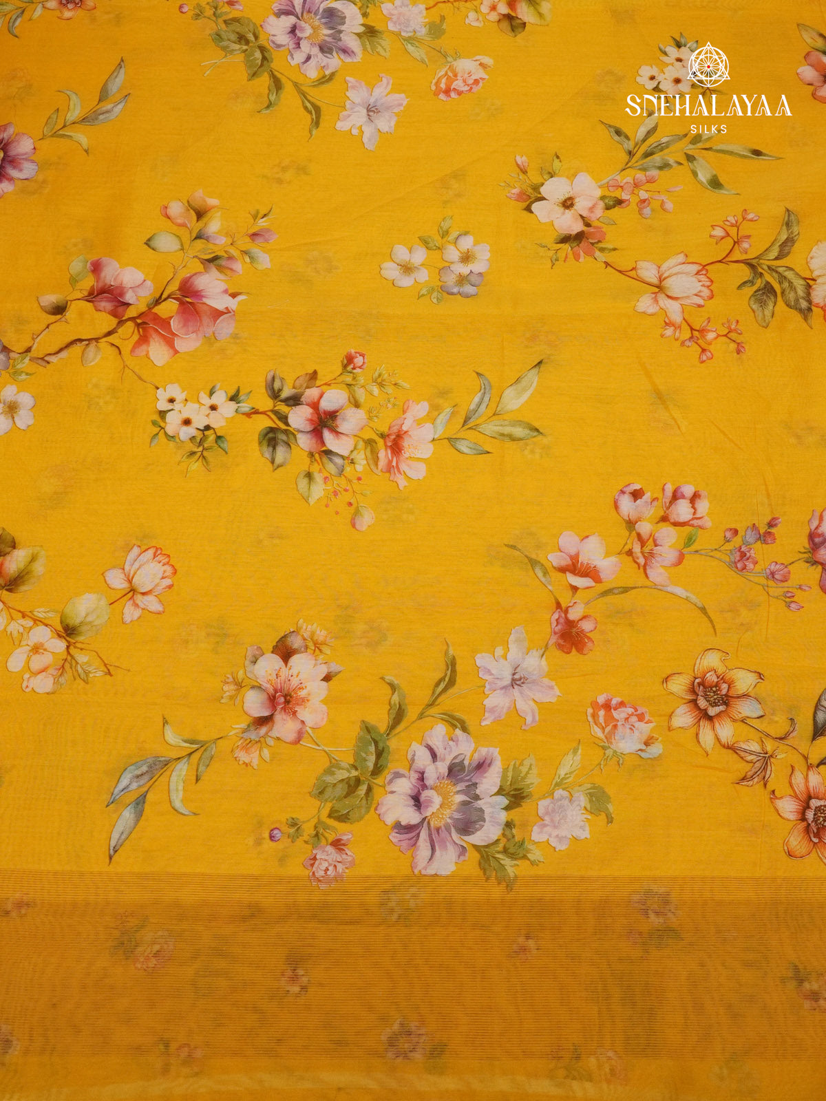 Yellow Chanderi Saree