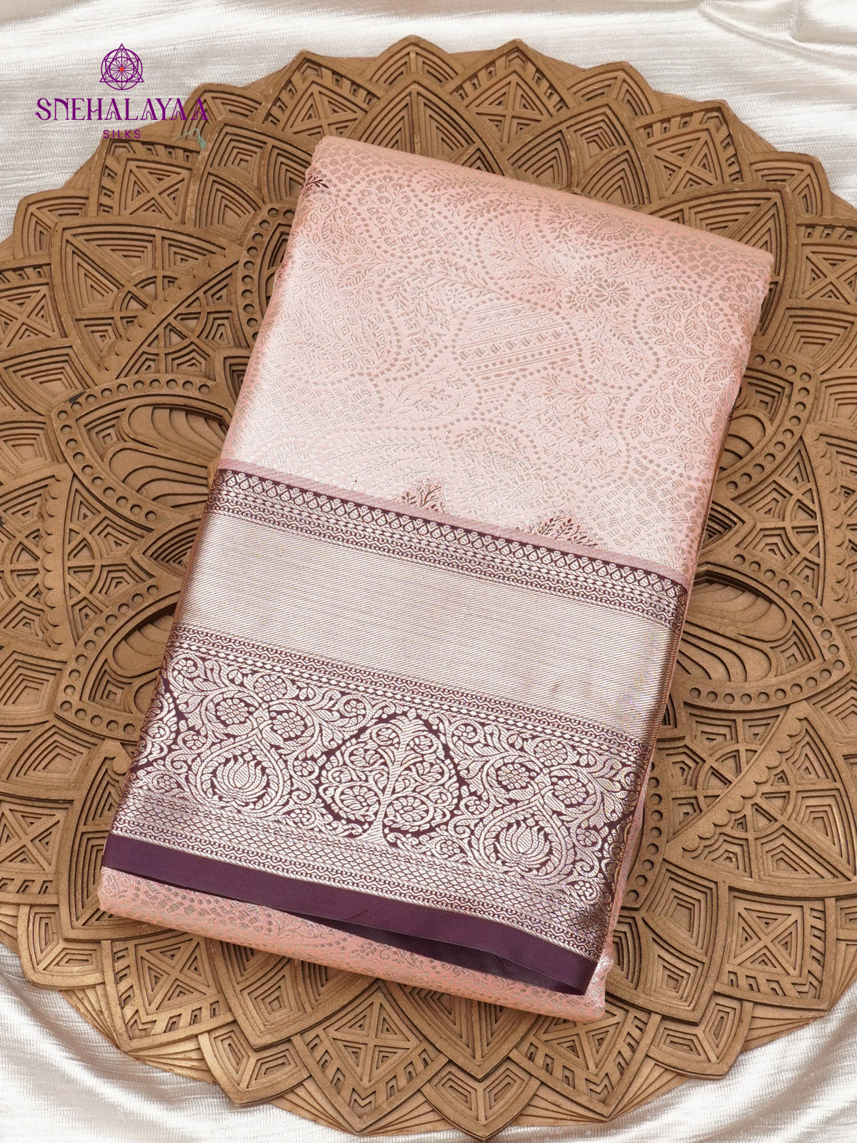 Cream Art Silk Saree