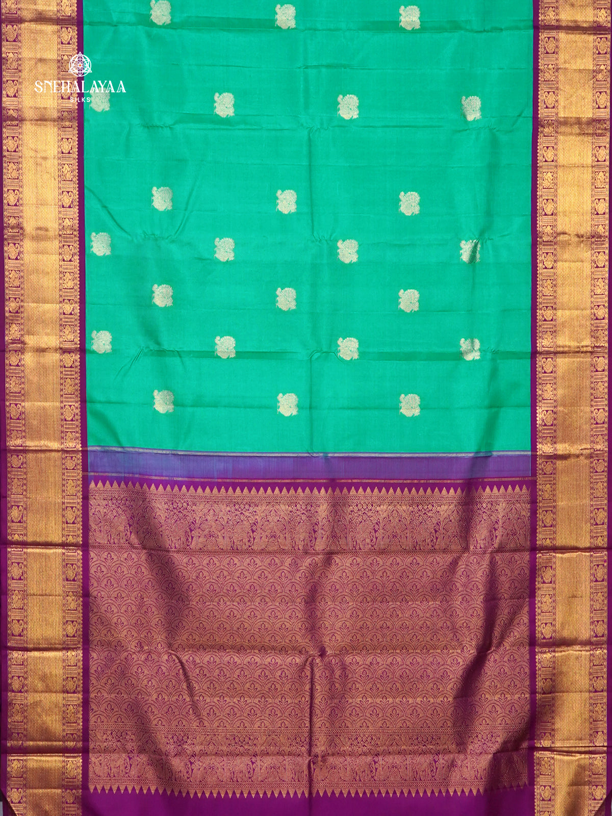 Teal Green Kanjivaram Silk Saree
