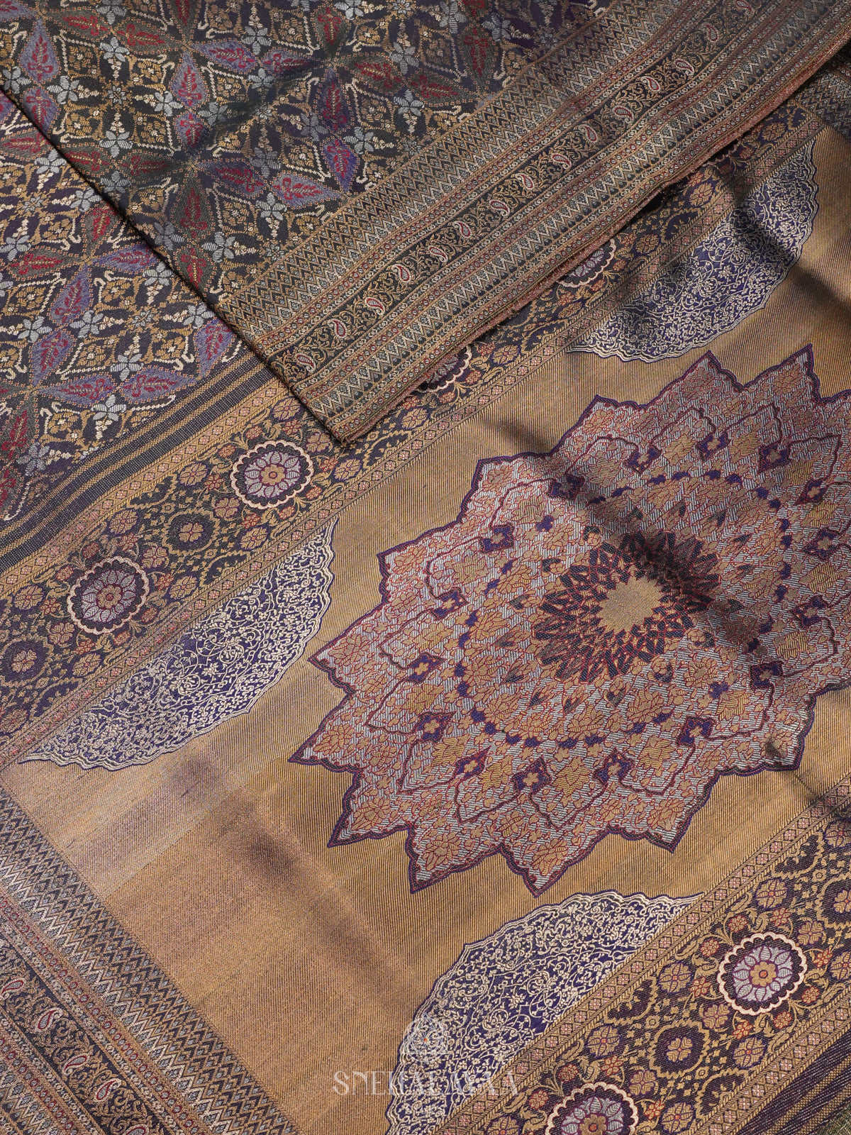 Navy Blue Kanjivaram Silk Saree