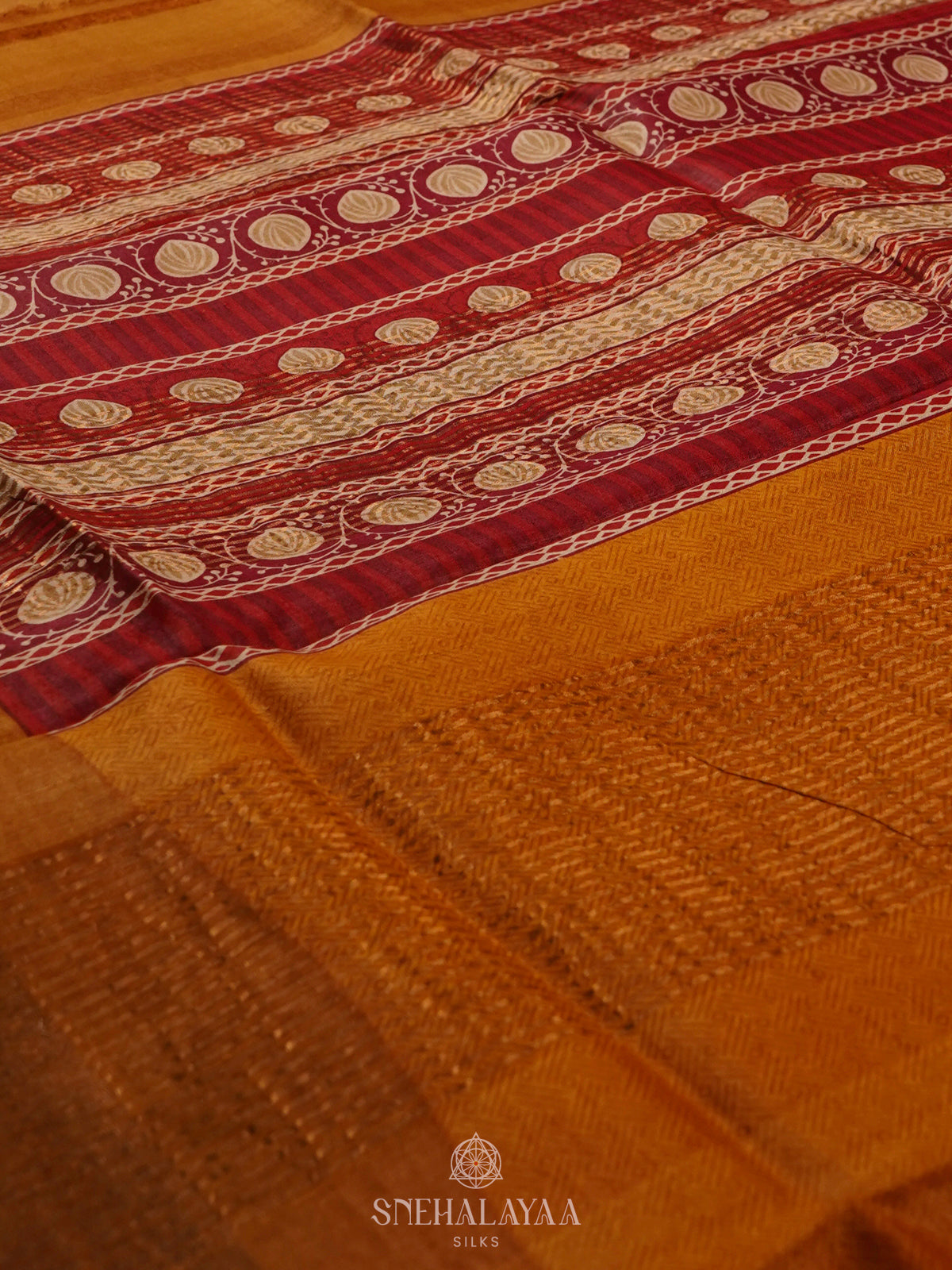 Yellow Tussar Saree