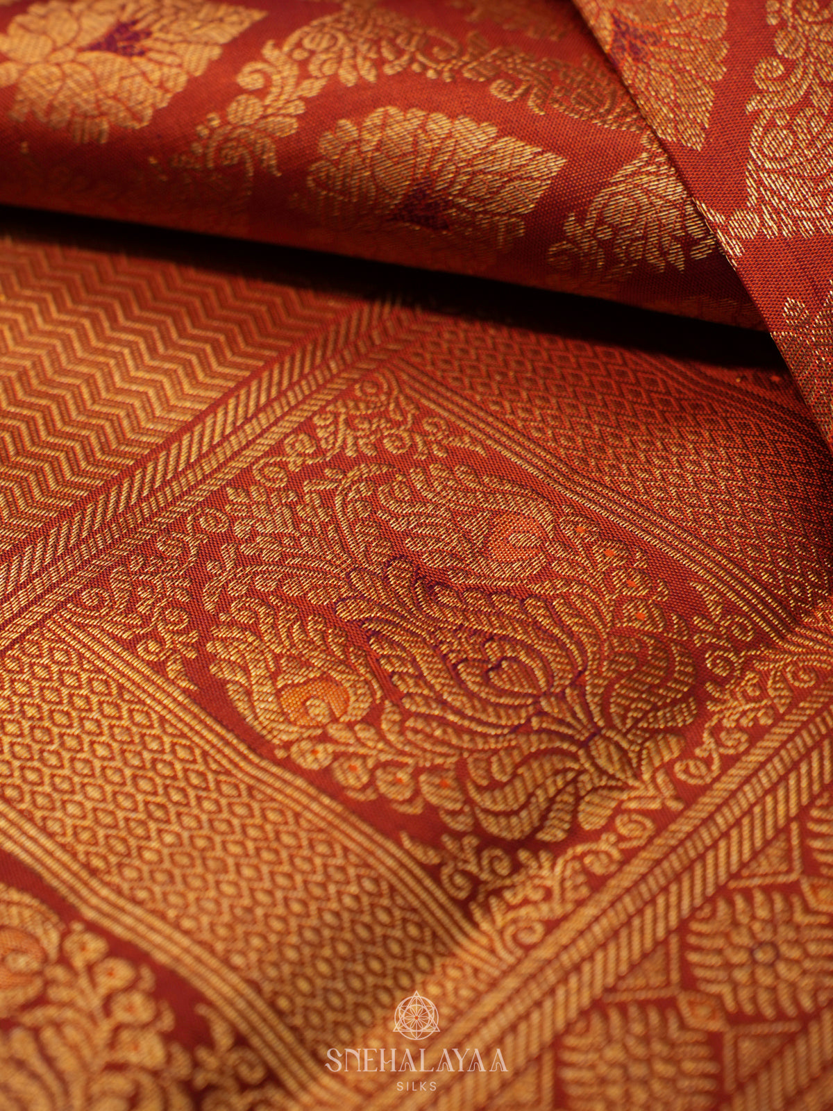 Orange Kanjivaram Silk Saree