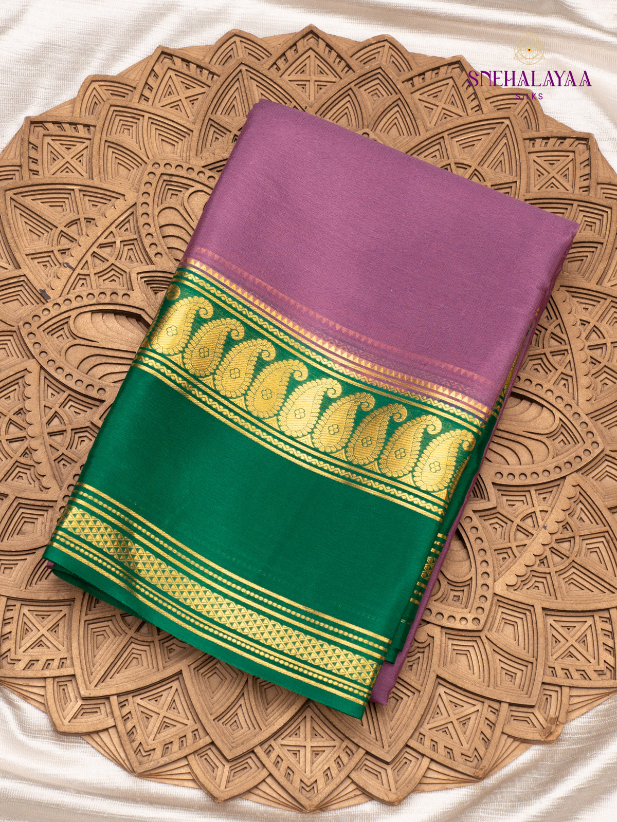 Pastel Lavender Mysore Silk Saree