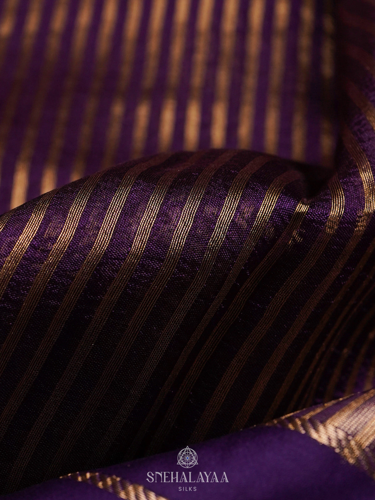 Purple Banaras Kora Silk Saree