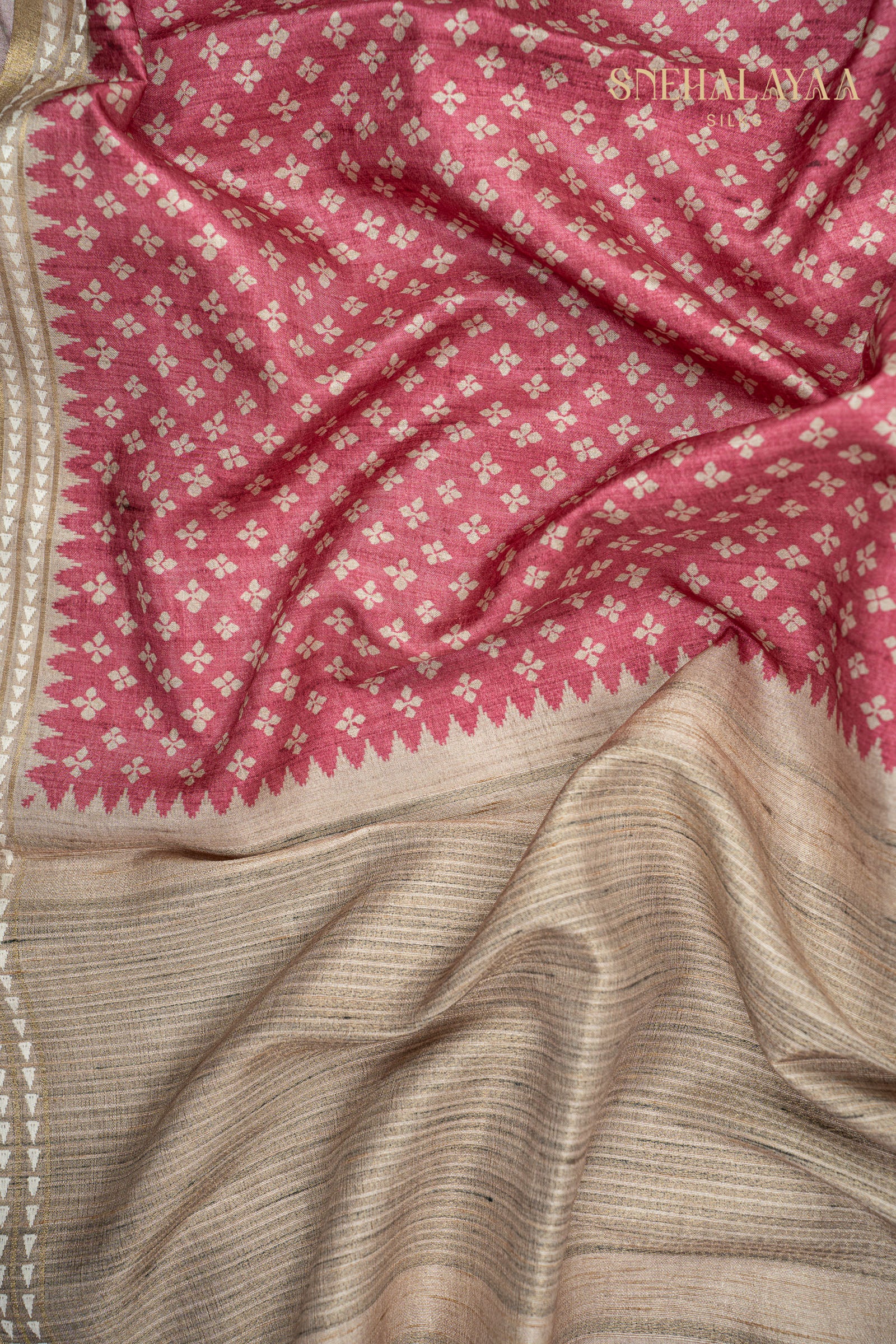 Candy Pink Raw Silk Saree