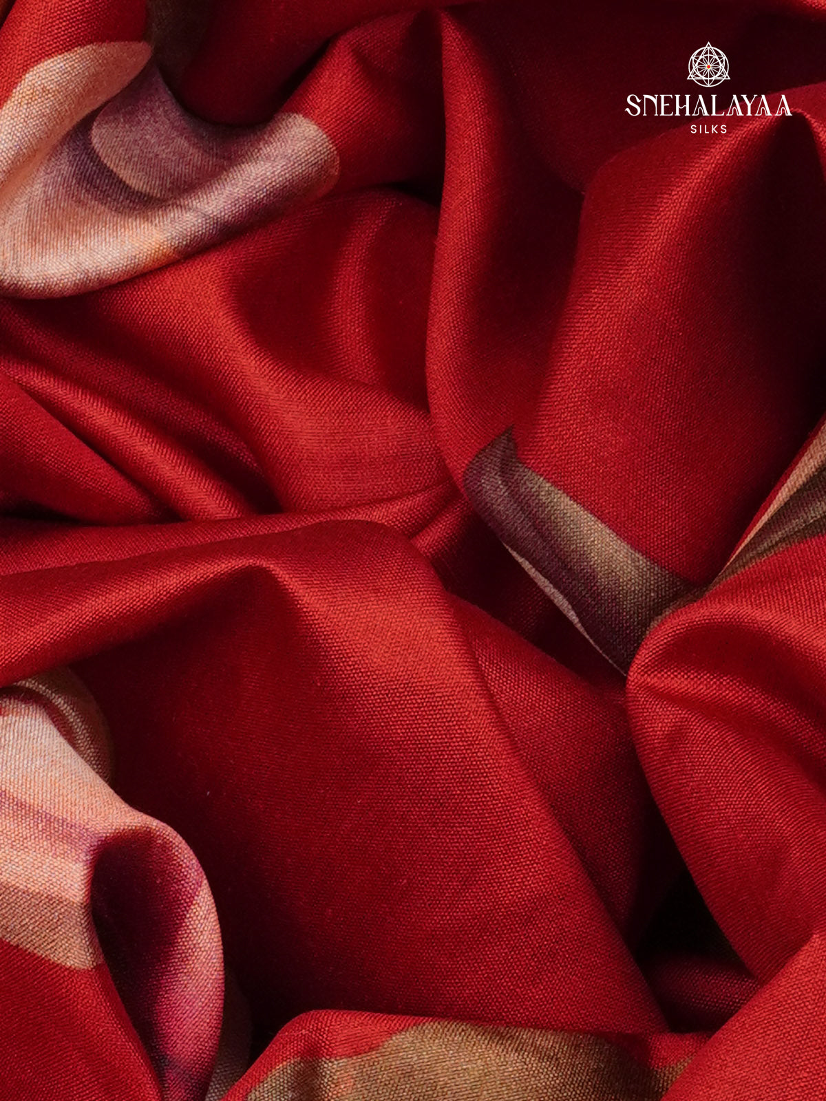 Red Chiniya Silk Saree