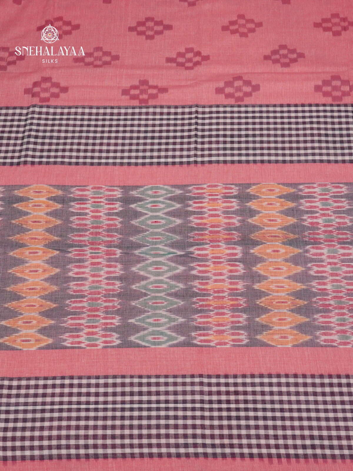 Pink Sambalpuri Cotton Saree