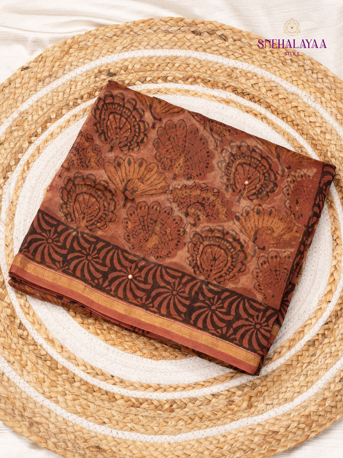 Brown Chanderi Saree