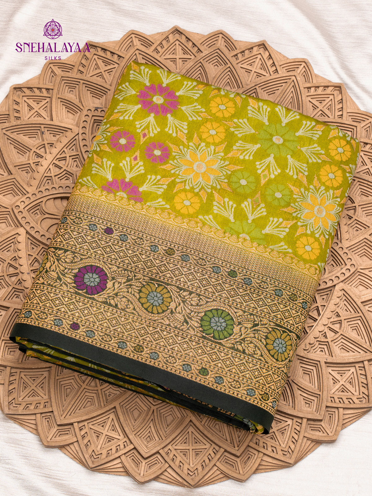 Green Ikat Silk Saree