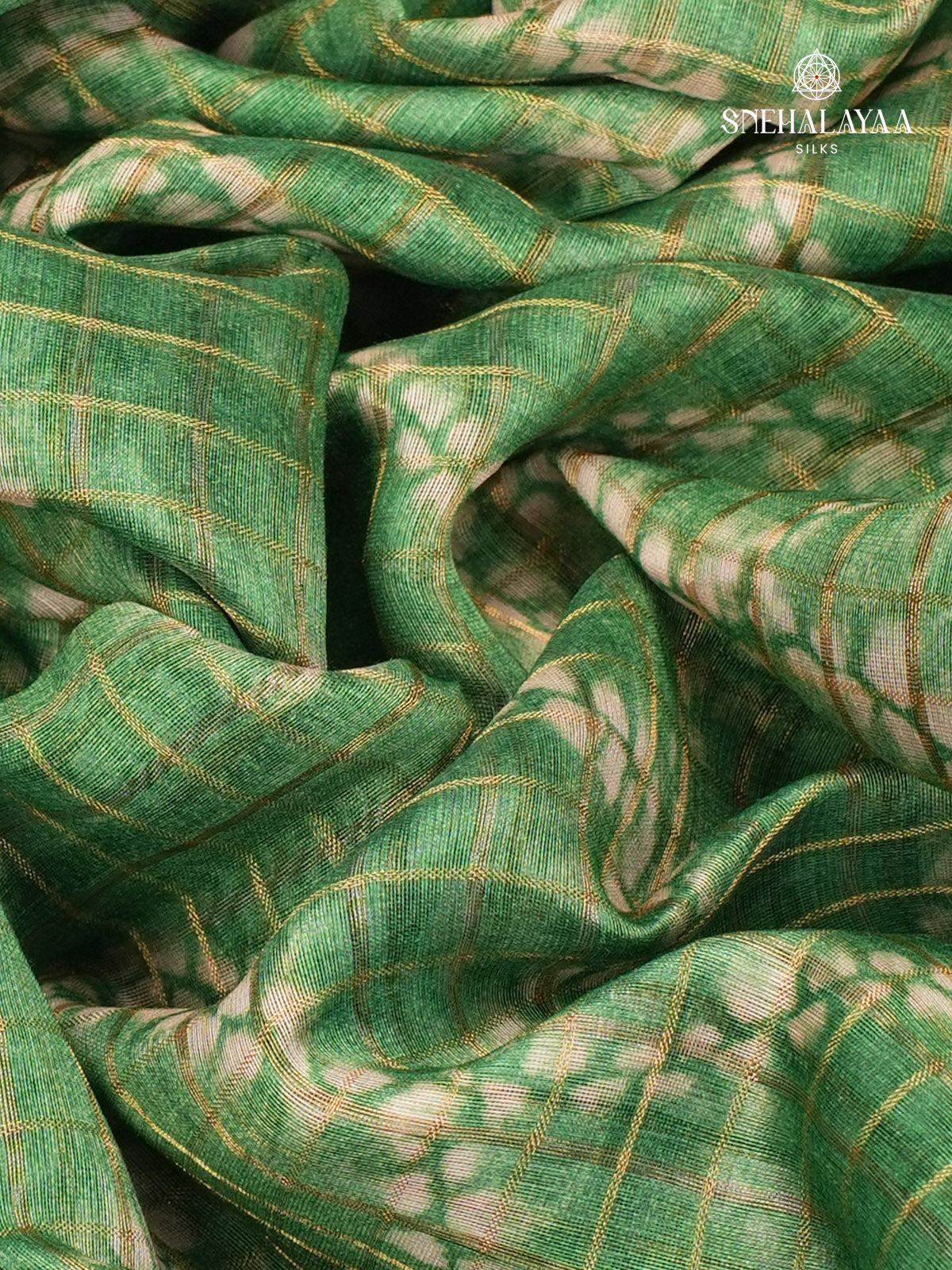 Leaf Green Madhubani Printed Saree