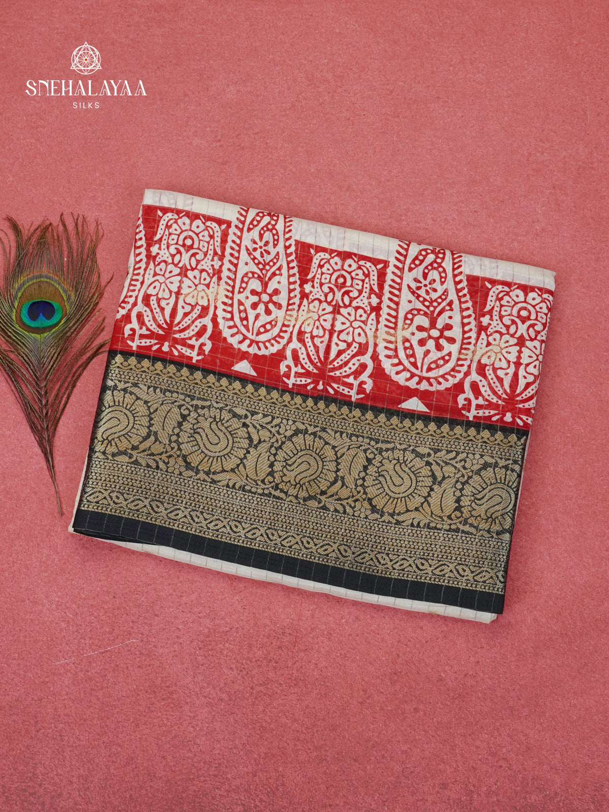 Beige Dola Silk Saree