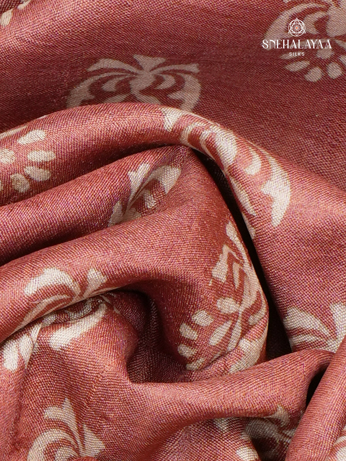 Peach Pink Tussar Silk Saree