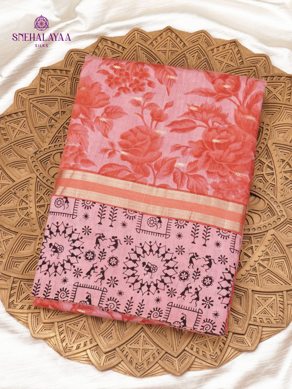 Pale Pink Chanderi Saree