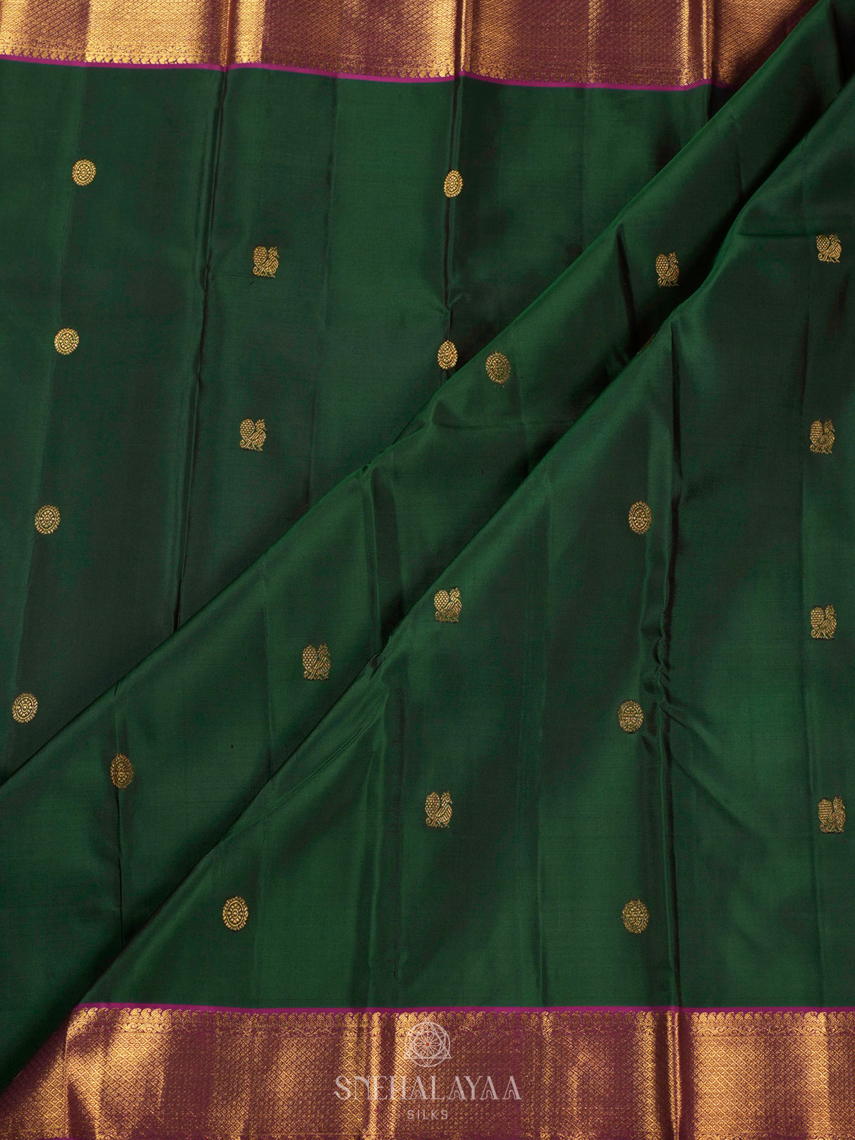 Forest Green Kanjivaram Silk Saree