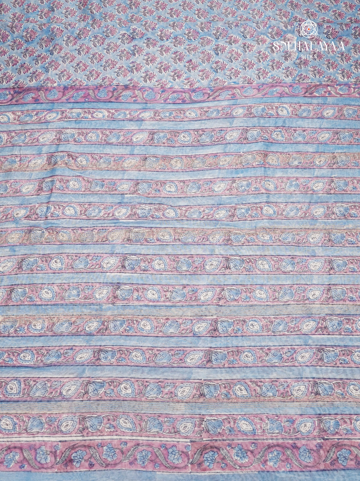 Pastel Blue Chanderi Saree