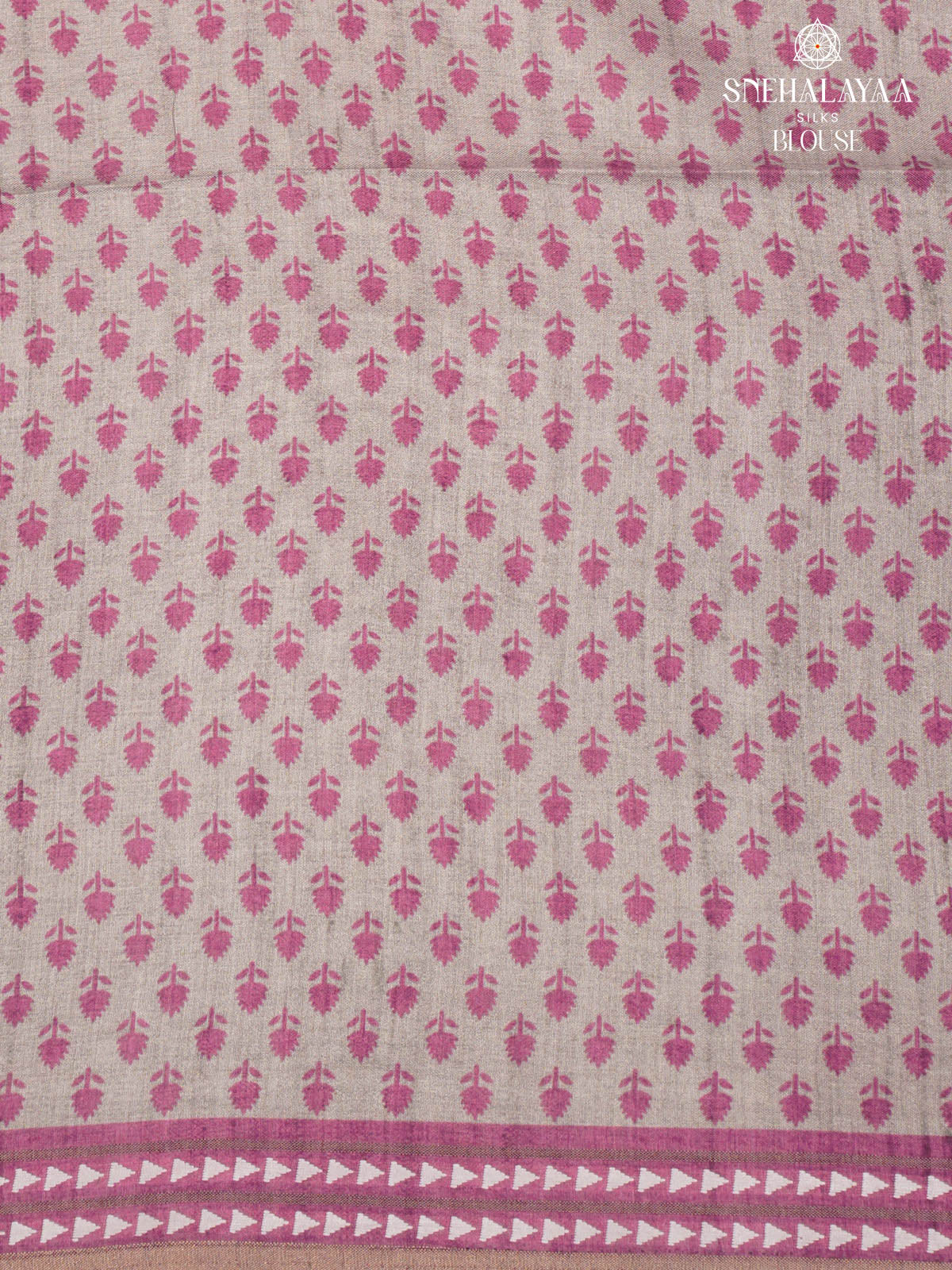 Magenta Printed Tussar Saree