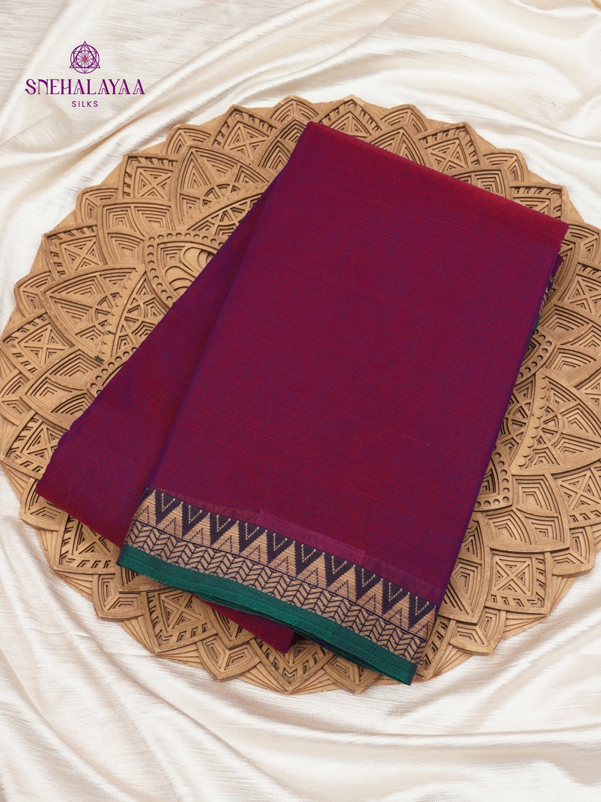 Magenta Narayanpet Cotton Saree