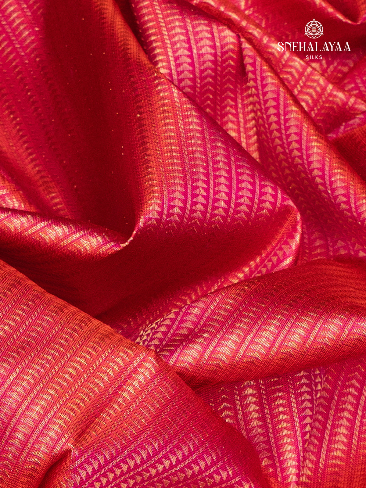 Coral Pink Kanjivaram Silk Saree