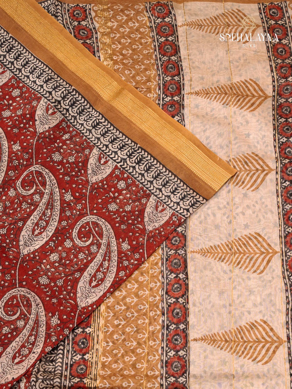 Maroon Chanderi Saree