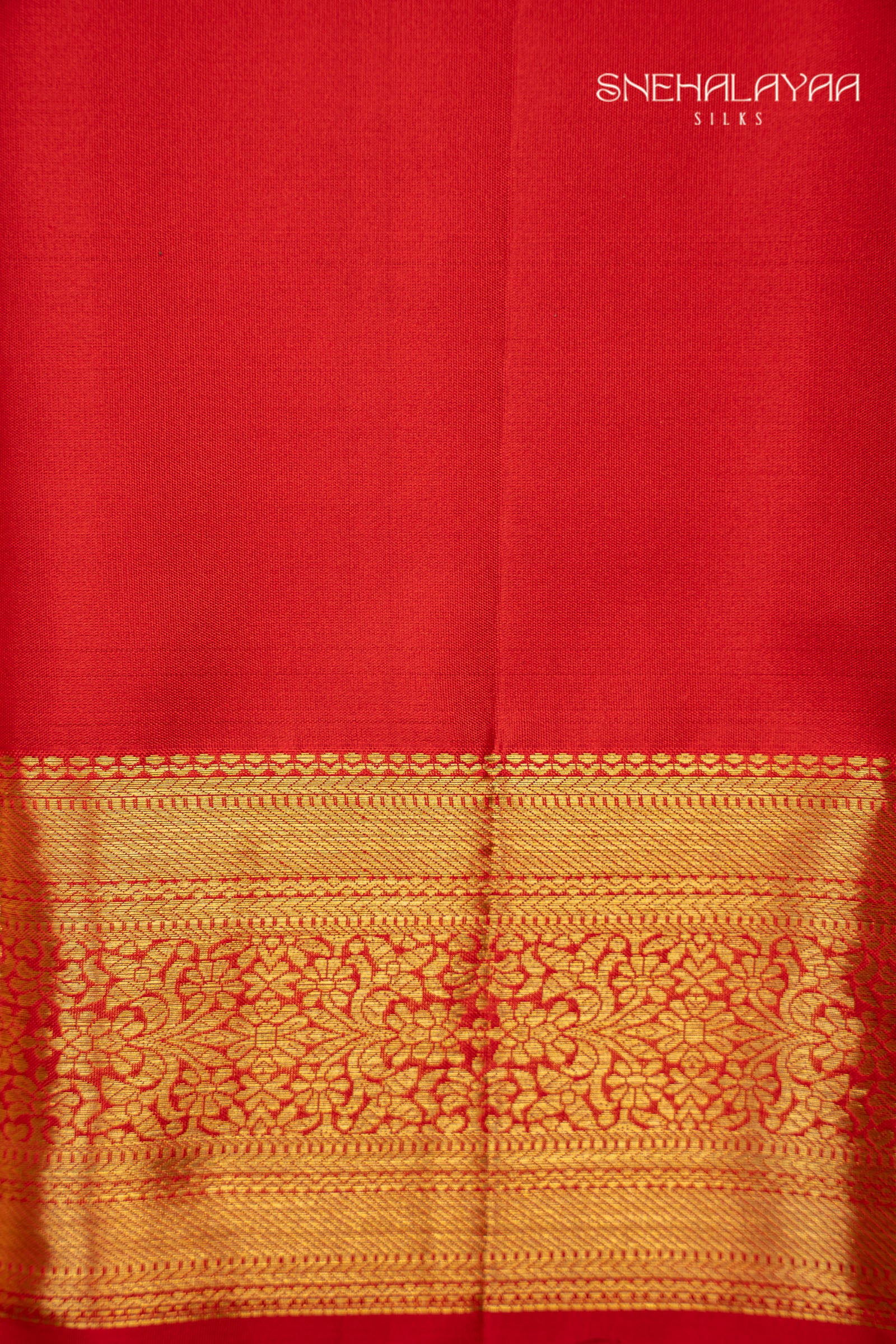 Red Orange Kancheevaram Silk Saree