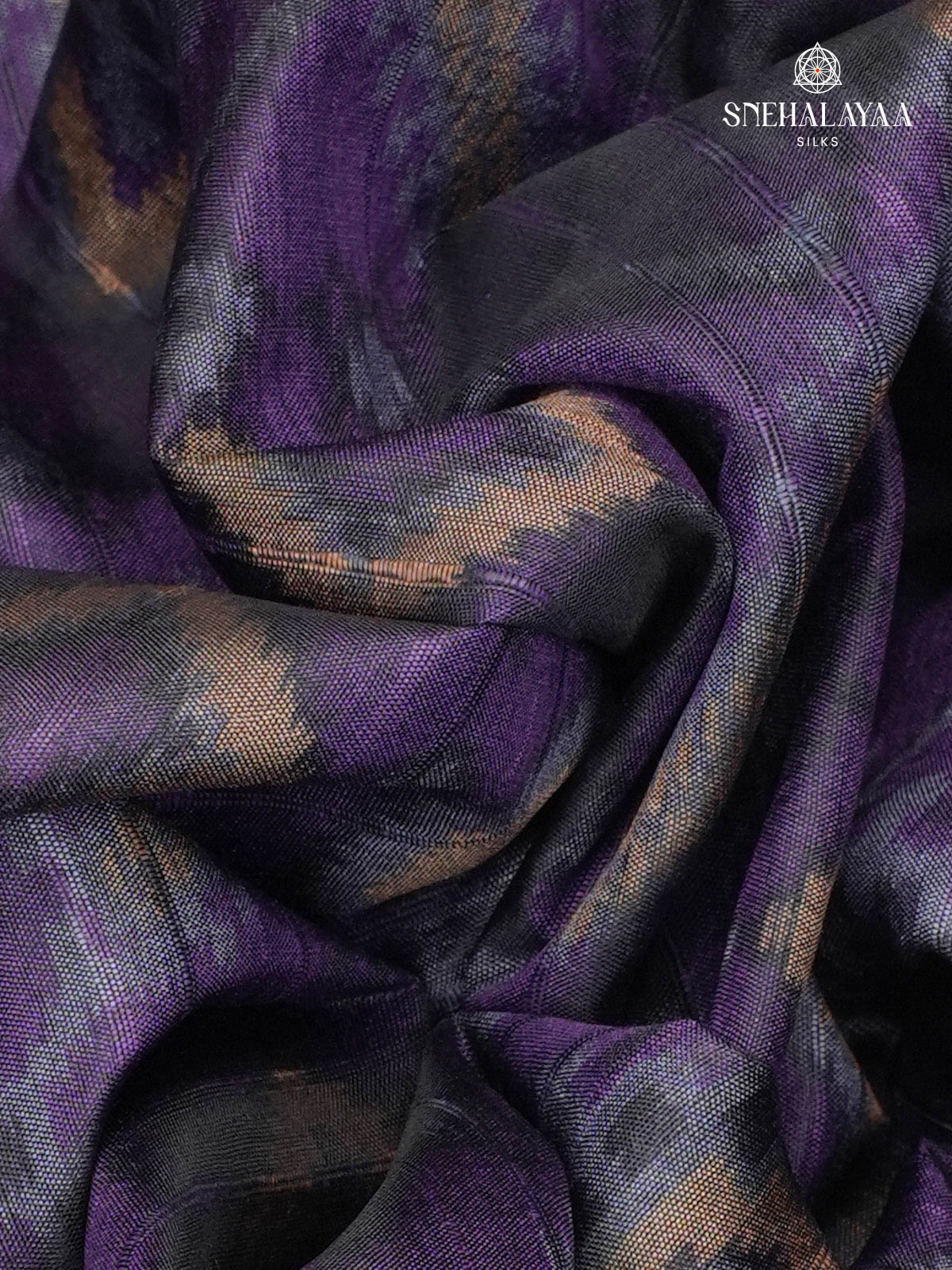 Purple Printed Tussar Saree