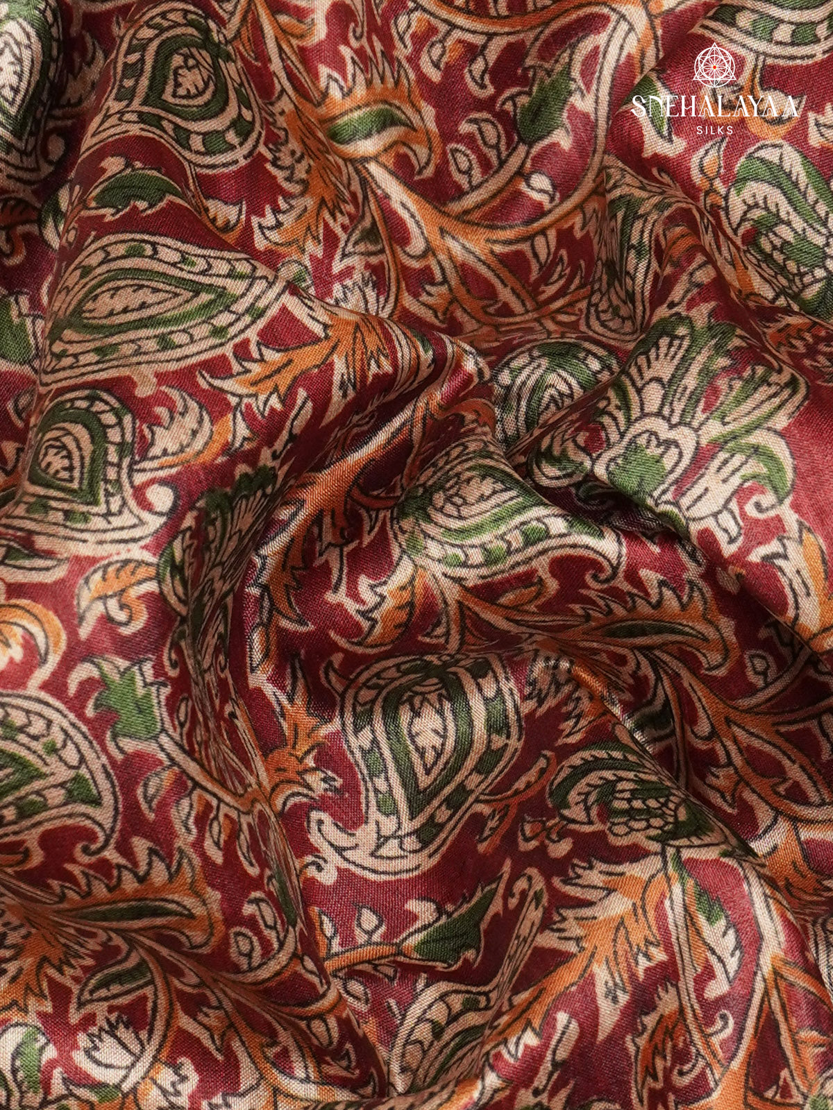 Maroon Tussar Saree