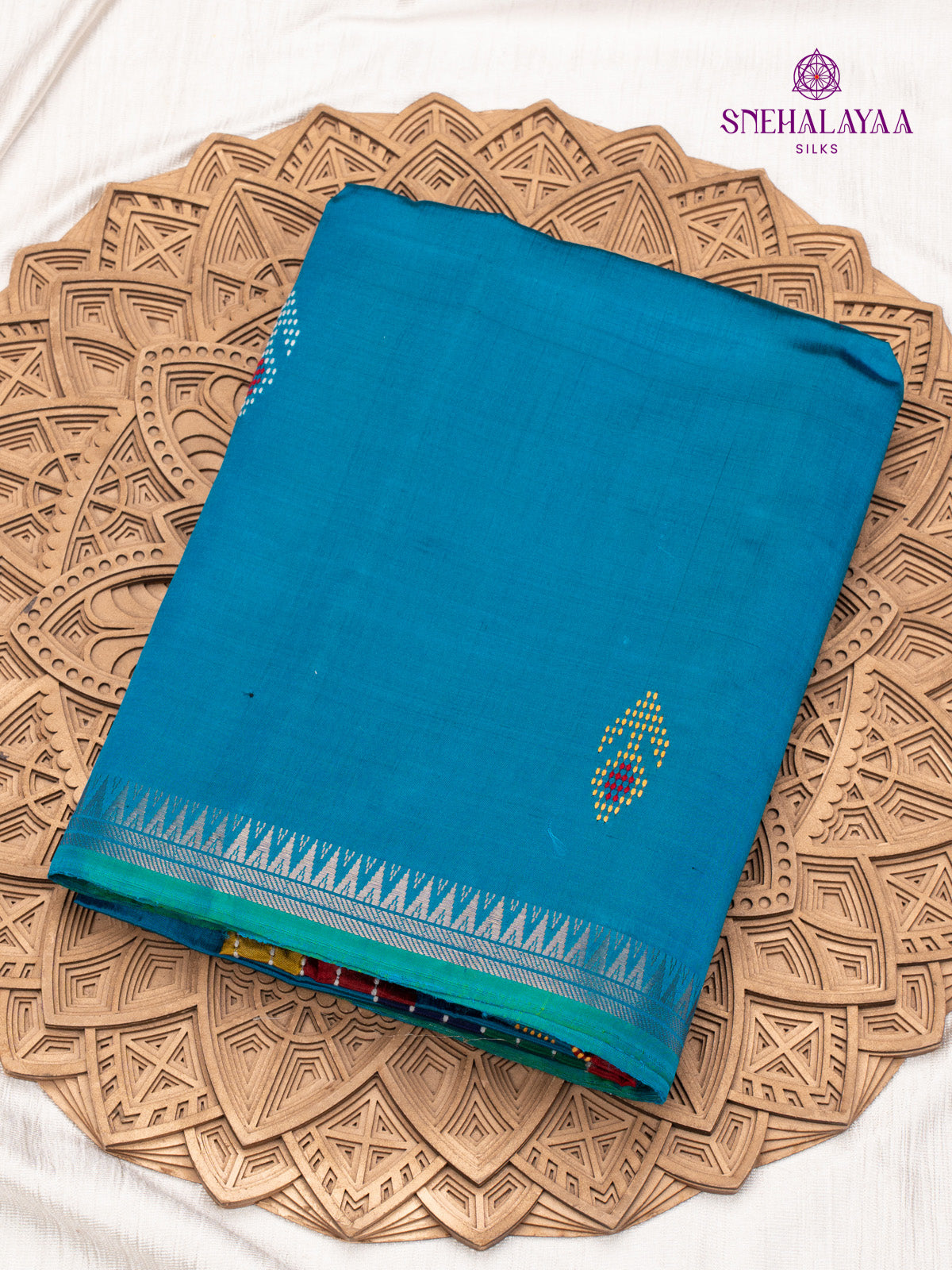 Blue Katan Silk Saree