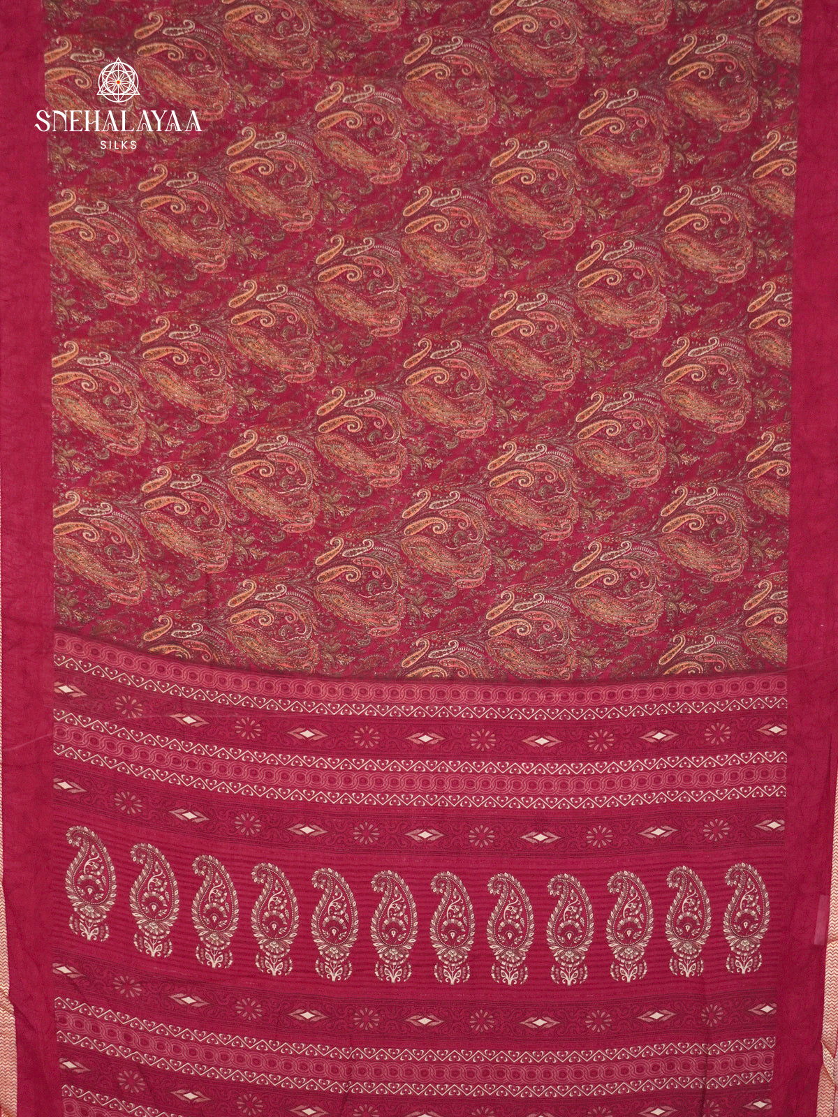 Maroon Chiffon Saree