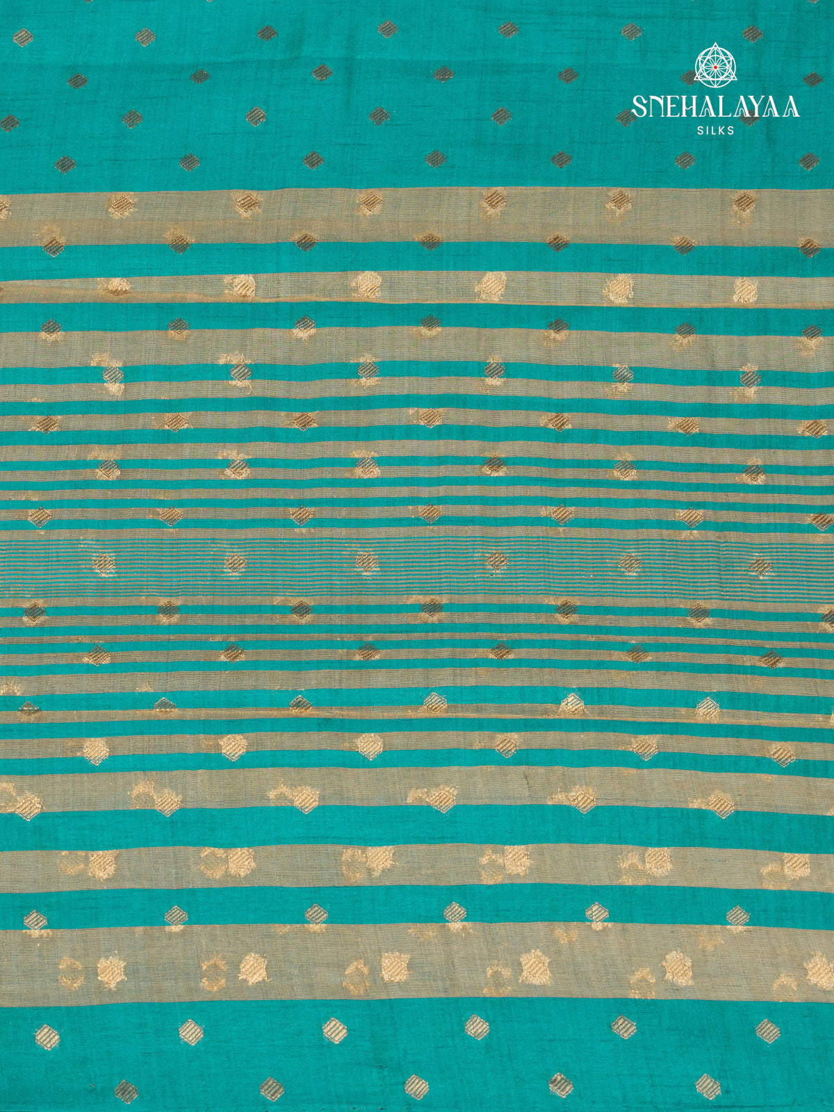 Teal Blue Raw Silk Saree